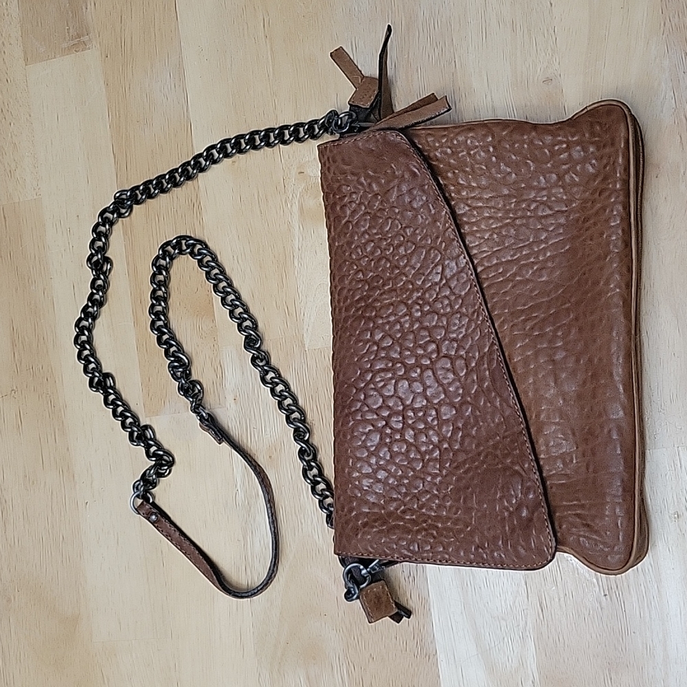 Maxon Collection Leather Foldover Flap Crossbody/Clutch